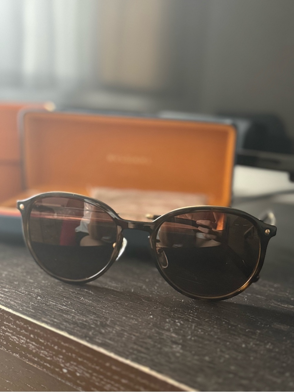 Bulgari Tortoiseshell Round Sunglasses with Brown Lenses - Picture 2 of 3